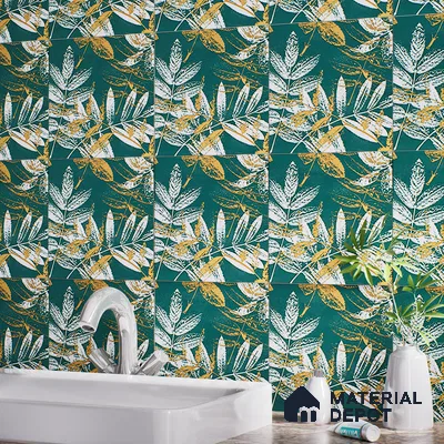 Floral Wall Tile TL 07249 C Plana 8007 GLM (Gold) 1 ft x 1 ft Ceramic Matte Finish - 9 mm  | 2 mm Spacer is Mandatory | Please Expect a Slight Variation of Pattern (Sample)